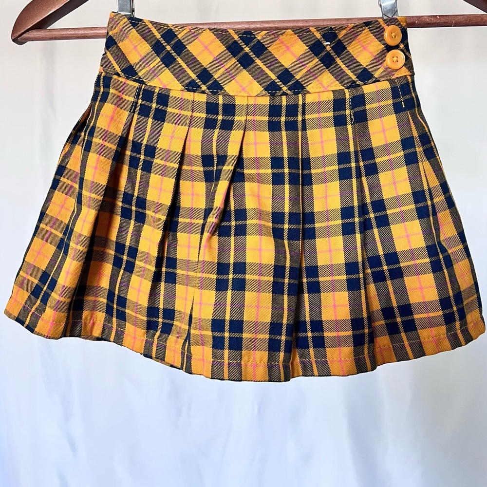 4T Yellow Plaid Skort